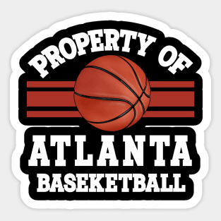 Proud Name Atlanta Graphic Property Vintage Basketball Sticker